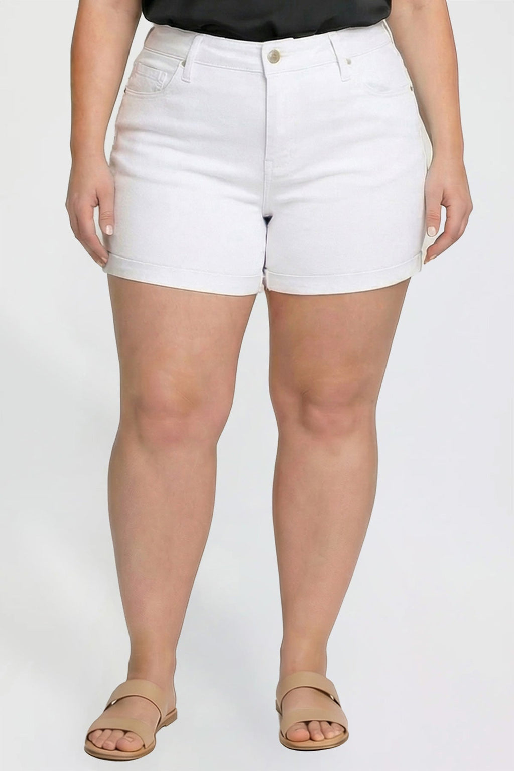 Premium-Stretch Fold-Over Cuff Shorts