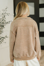 Hazel Blues® |  You Should Know Half Zip Pullover in Deep Camel
