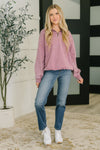 Hazel Blues® |  You Should Know Half Zip Pullover in Light Rose