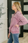 Hazel Blues® |  You Should Know Half Zip Pullover in Light Rose