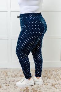 Hazel Blues® |  Your New Favorite Joggers in White Polka Dot