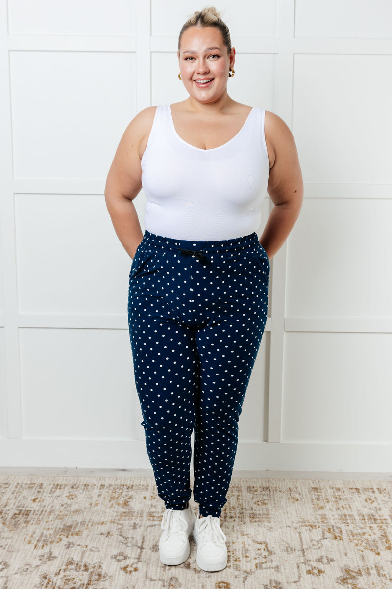 Hazel Blues® |  Your New Favorite Joggers in White Polka Dot