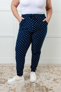 Hazel Blues® |  Your New Favorite Joggers in White Polka Dot