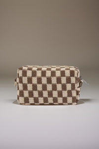 Hazel Blues® |  Zenana Checkered Pattern Knitted Cosmetic Pouch