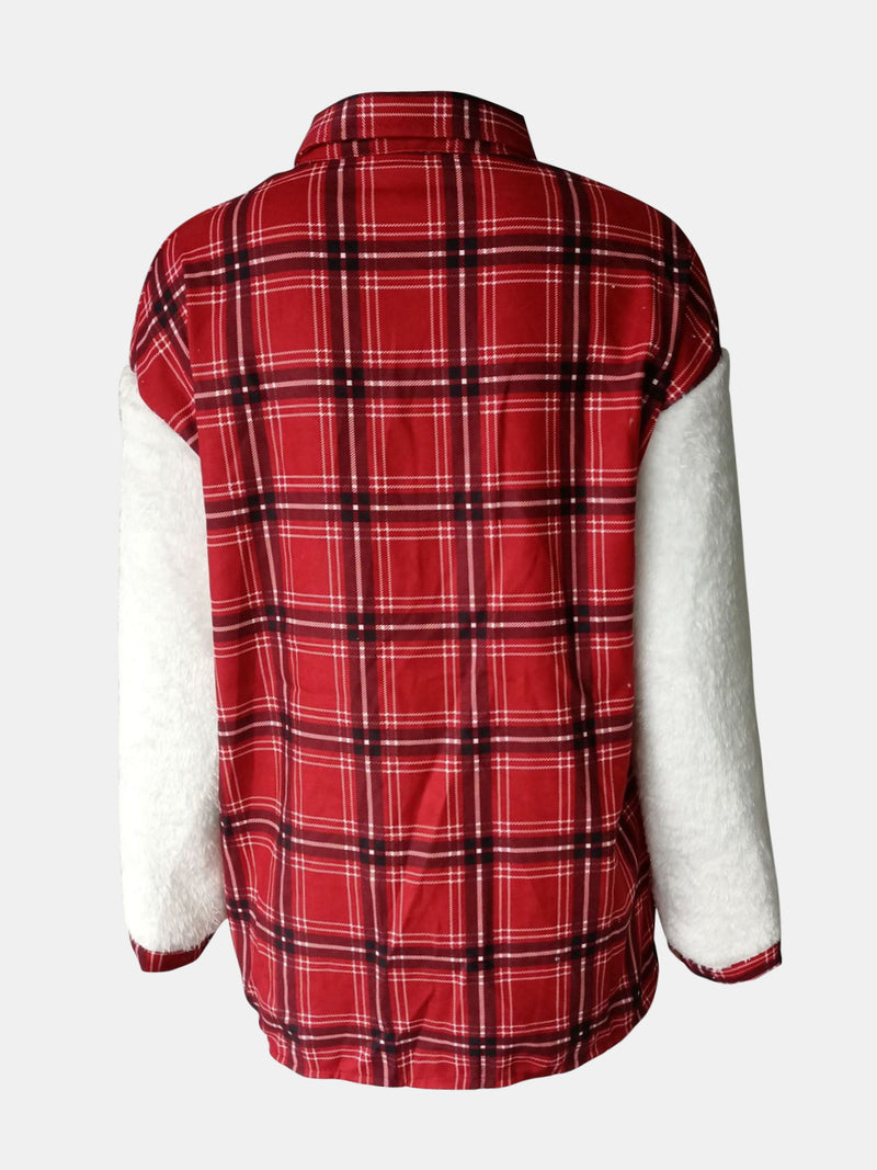 Hazel Blues® |  Fuzzy Button Up Long Sleeve Jacket