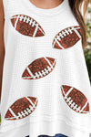 Hazel Blues® |  Sequin Football Round Neck Tank