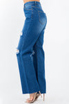 Hazel Blues® |  American Bazi High Waist Distressed Wide Leg Jeans