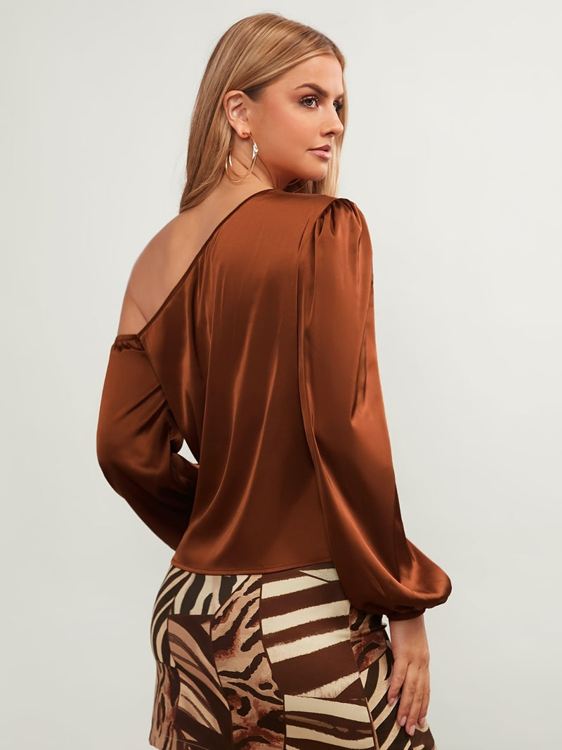 Hazel Blues® |  One Shoulder Long Sleeve Blouse