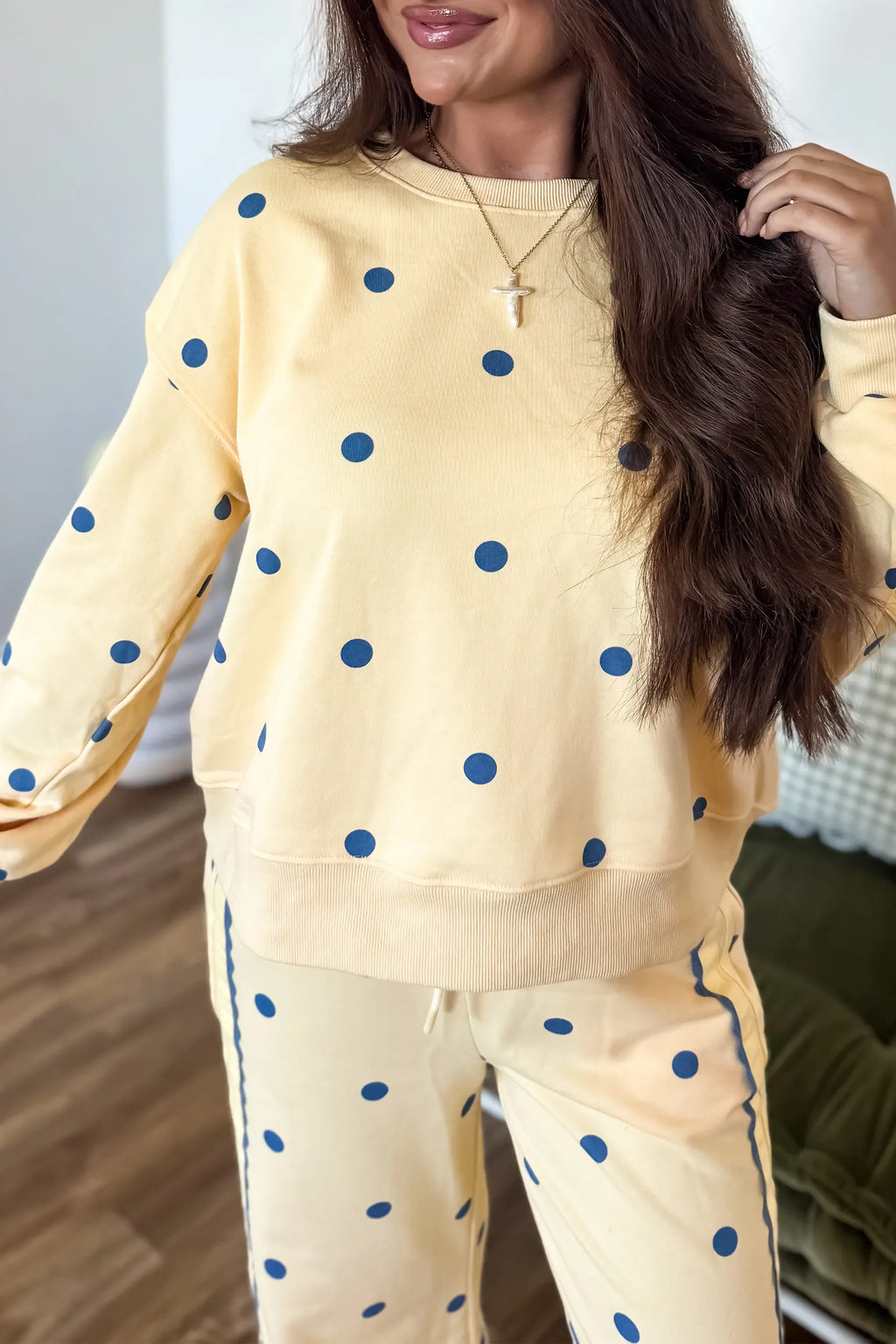 Yellow Polka Dot Top and Pants Set