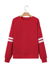 Hazel Blues® |  Evergreen Varsity Striped Detail Drop Shoulder Oversized Sweatshirt