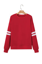 Hazel Blues® |  Evergreen Varsity Striped Detail Drop Shoulder Oversized Sweatshirt