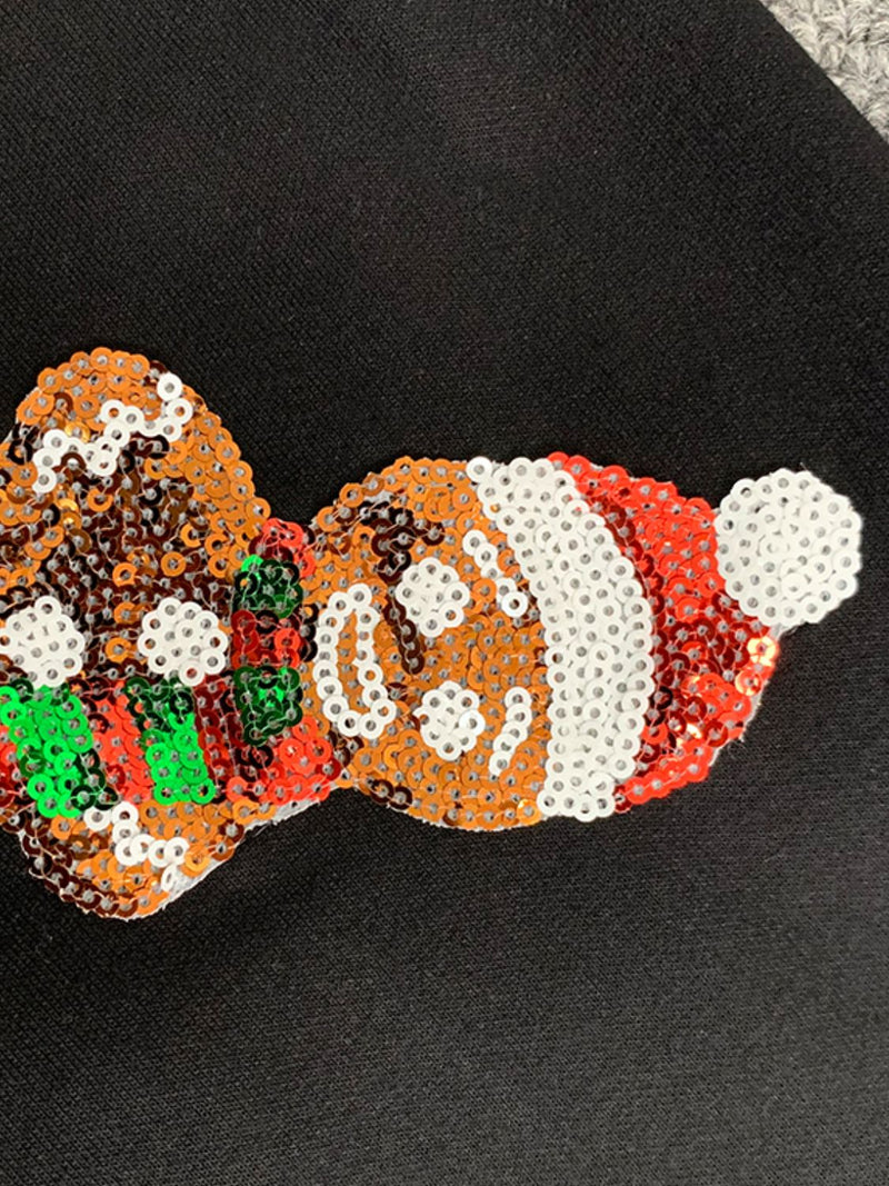 Hazel Blues® |  Sequin Gingerbread Man Long Sleeve Sweatshirt