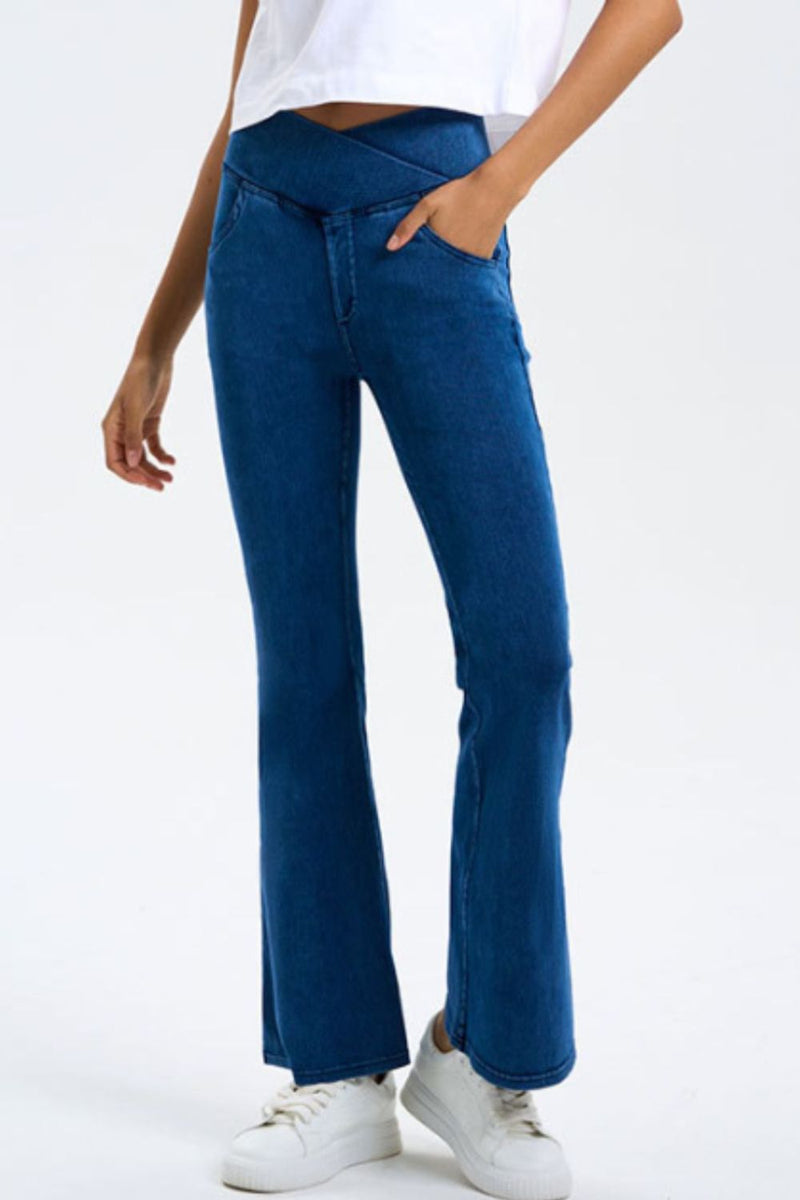 Hazel Blues® |  Basic Bae Pocketed Highly Stretchy Bootcut Jeans