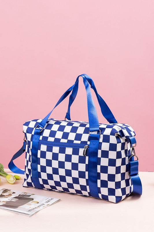 Hazel Blues® |  Zenana Checkered Multi-Pocket Travel Bag