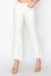 Hazel Blues® |  RISEN Tummy Control Crop Flare Step Hem Pants