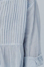 Hazel Blues® |  Frill Striped Collared Neck Long Sleeve Shirt