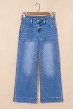 Hazel Blues® |  Breen Cropped High Rise Wide Leg Jeans