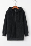 Hazel Blues® |  Quarter-Zip Drawstring Teddy Hoodie
