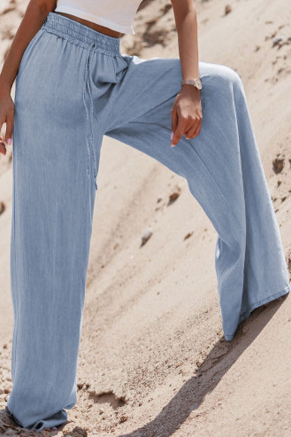 Hazel Blues® |  Drawstring Wide Leg Jeans