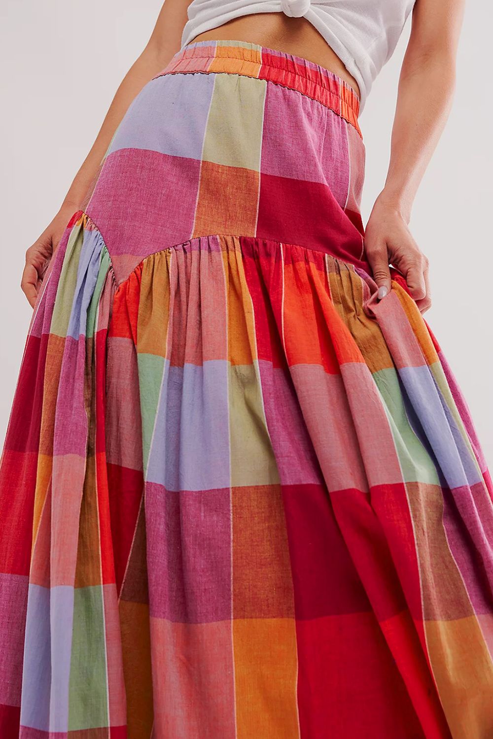 Hazel Blues® |  Color Block Elastic Waist Maxi Skirt