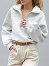 Hazel Blues® |  Half Zip Long Sleeve Sweatshirt