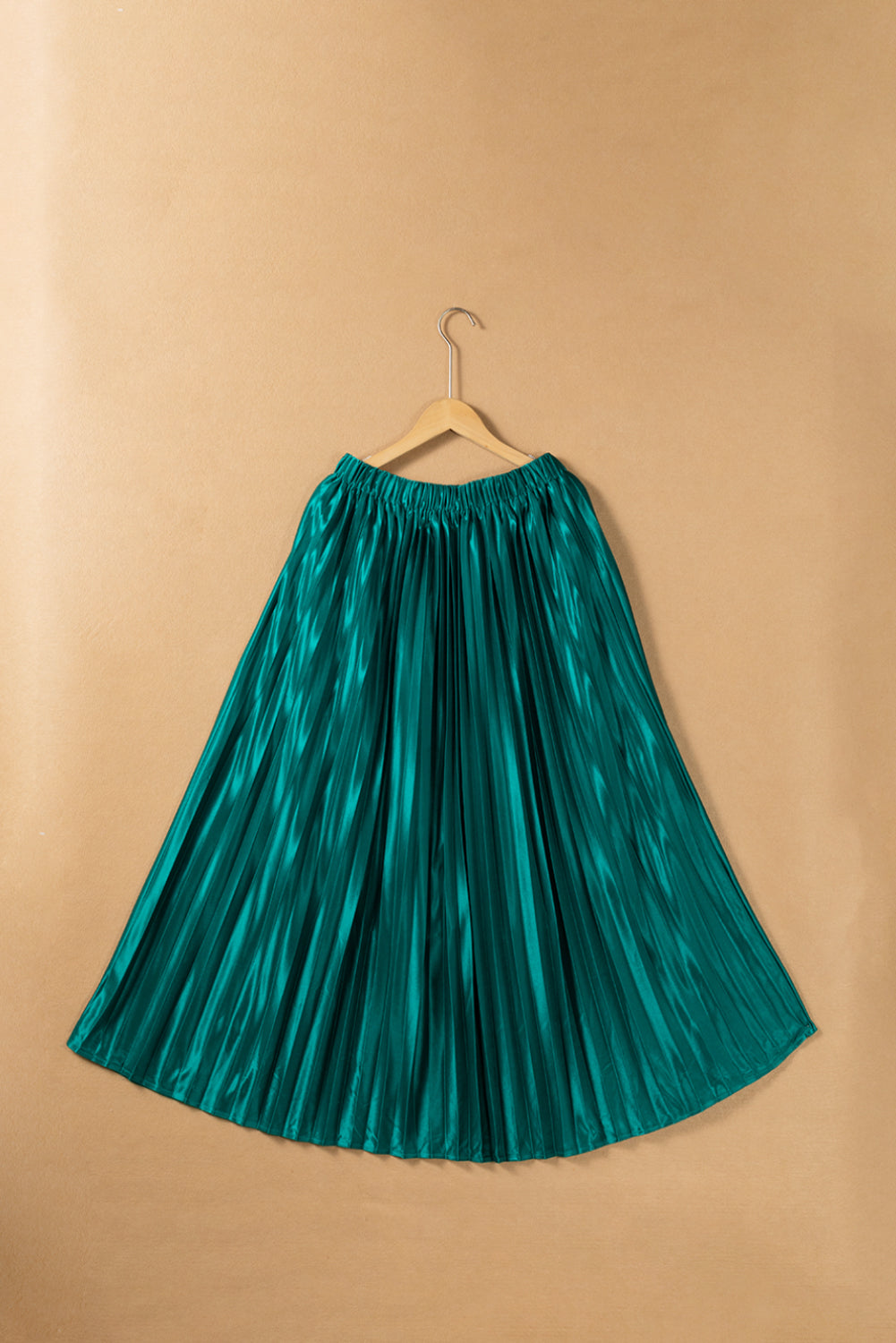 Hazel Blues® |  Elastic Waist Pleated Midi Skirt