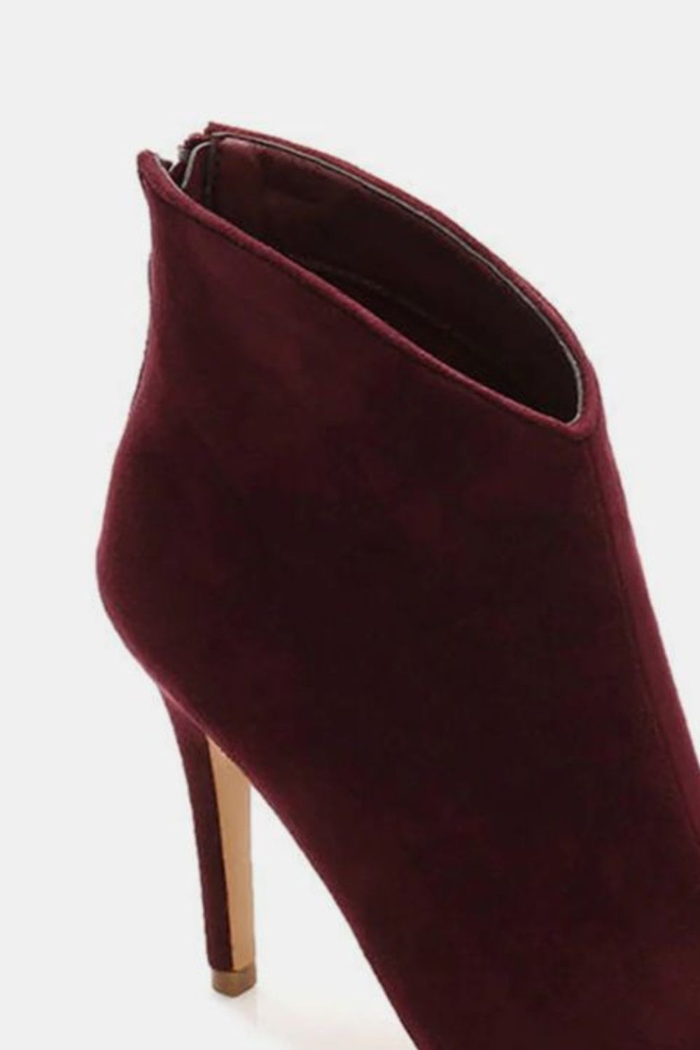 Hazel Blues® |  Beast Fashion Suede Stiletto Ankle Booties with Back Zippers