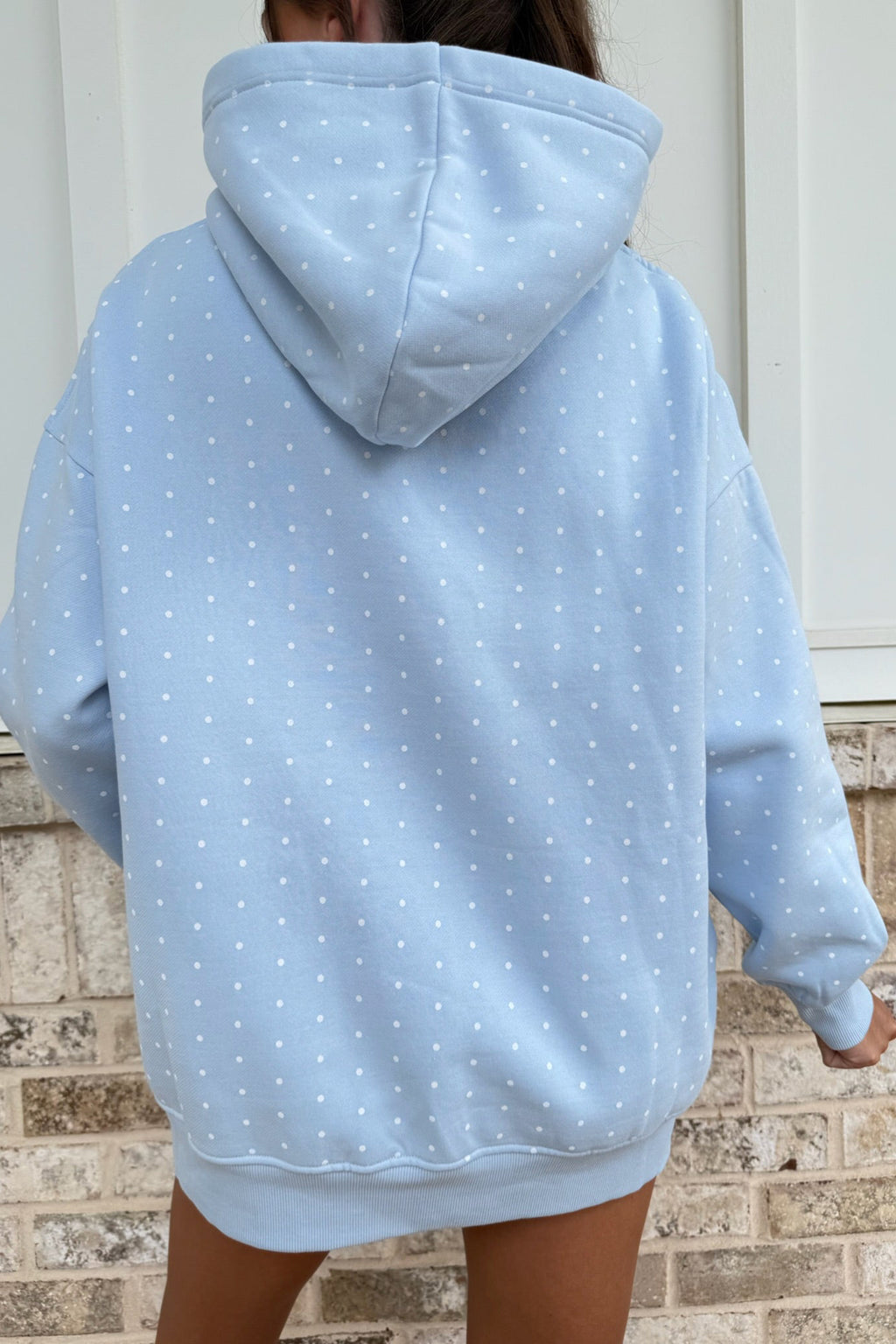 Dot Weekend Sky Blue Hoodie & Shorts Set