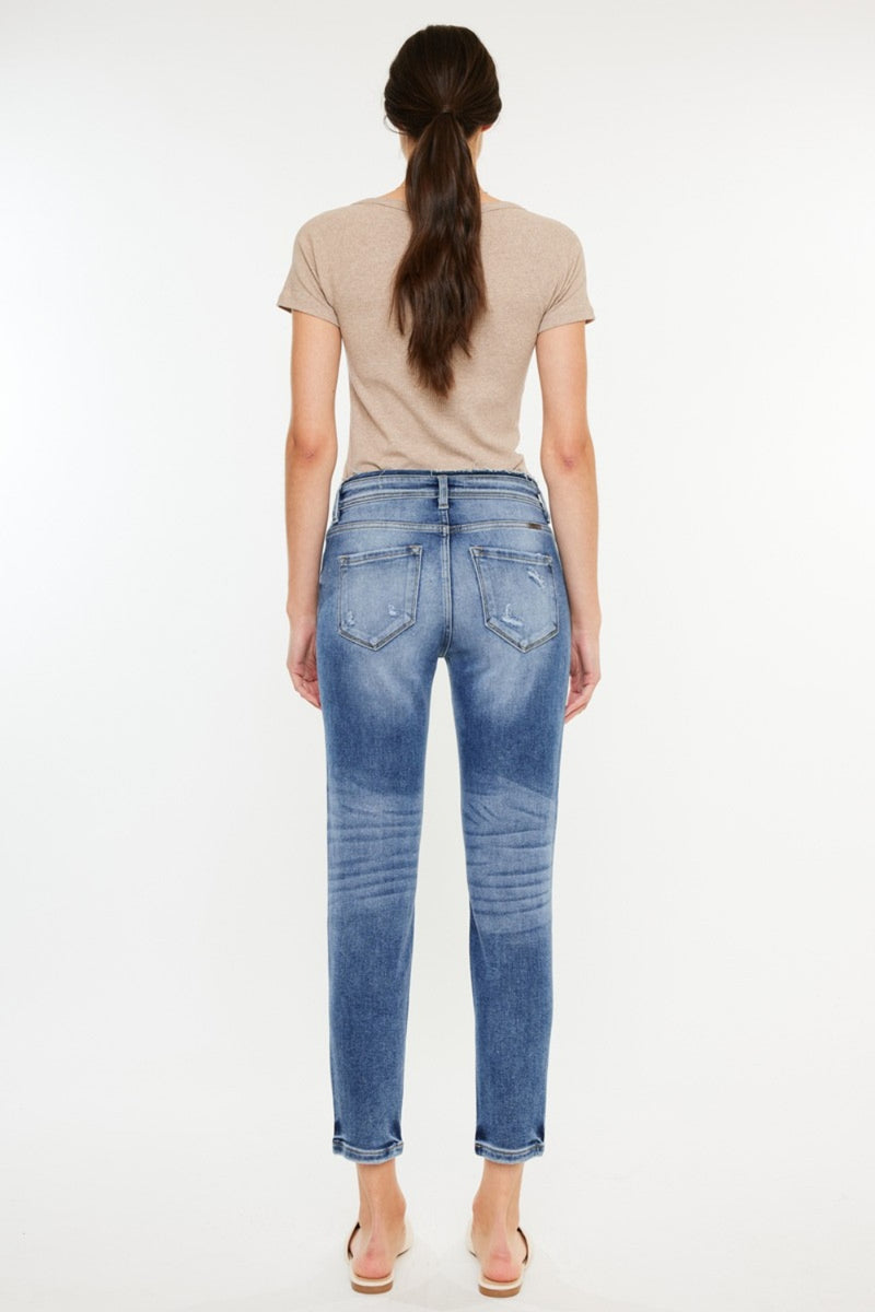 Hazel Blues® |  Kancan High Rise Distressed Mom Jeans