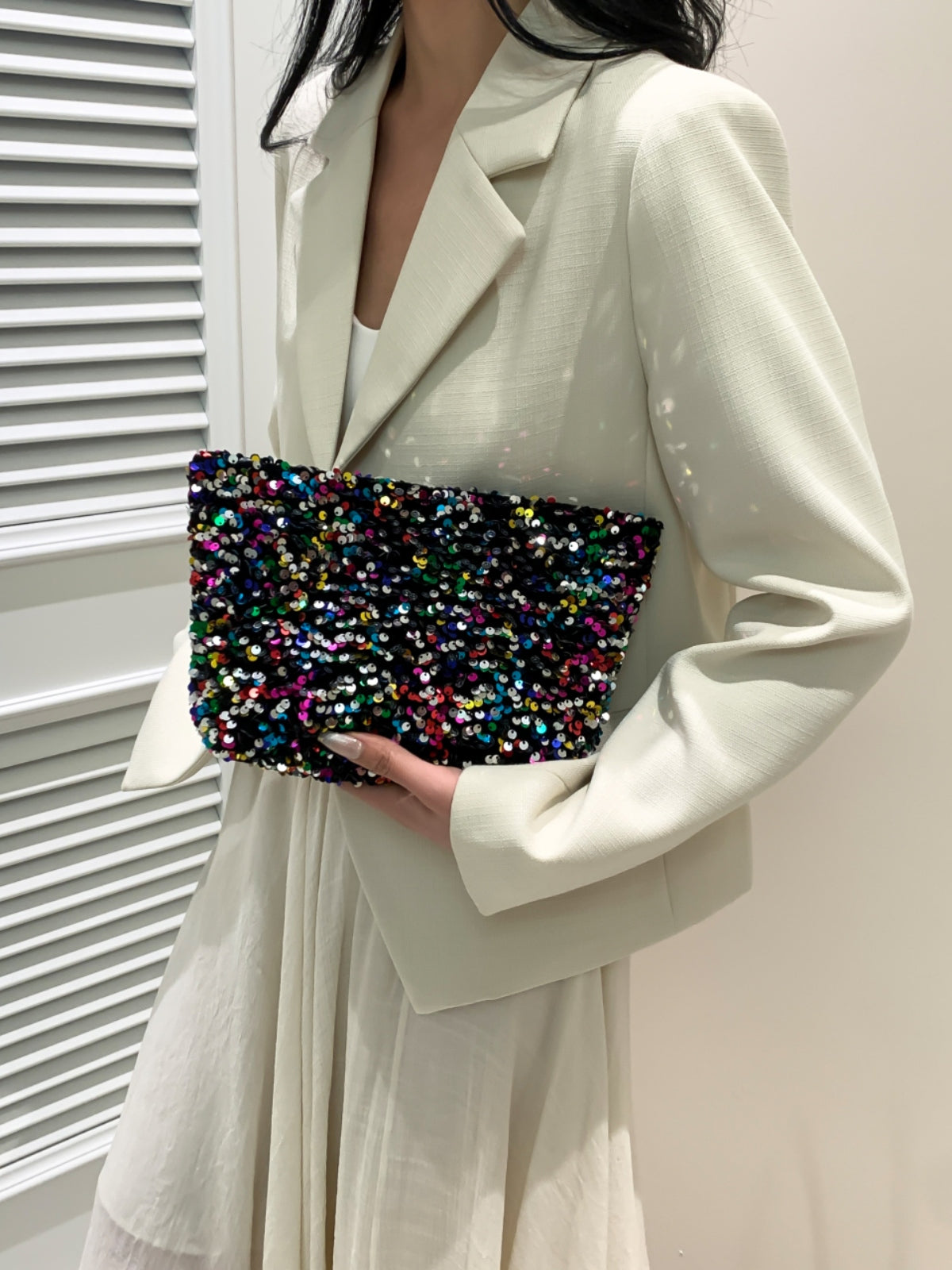 Hazel Blues® |  Sequin Clutch with Zipper