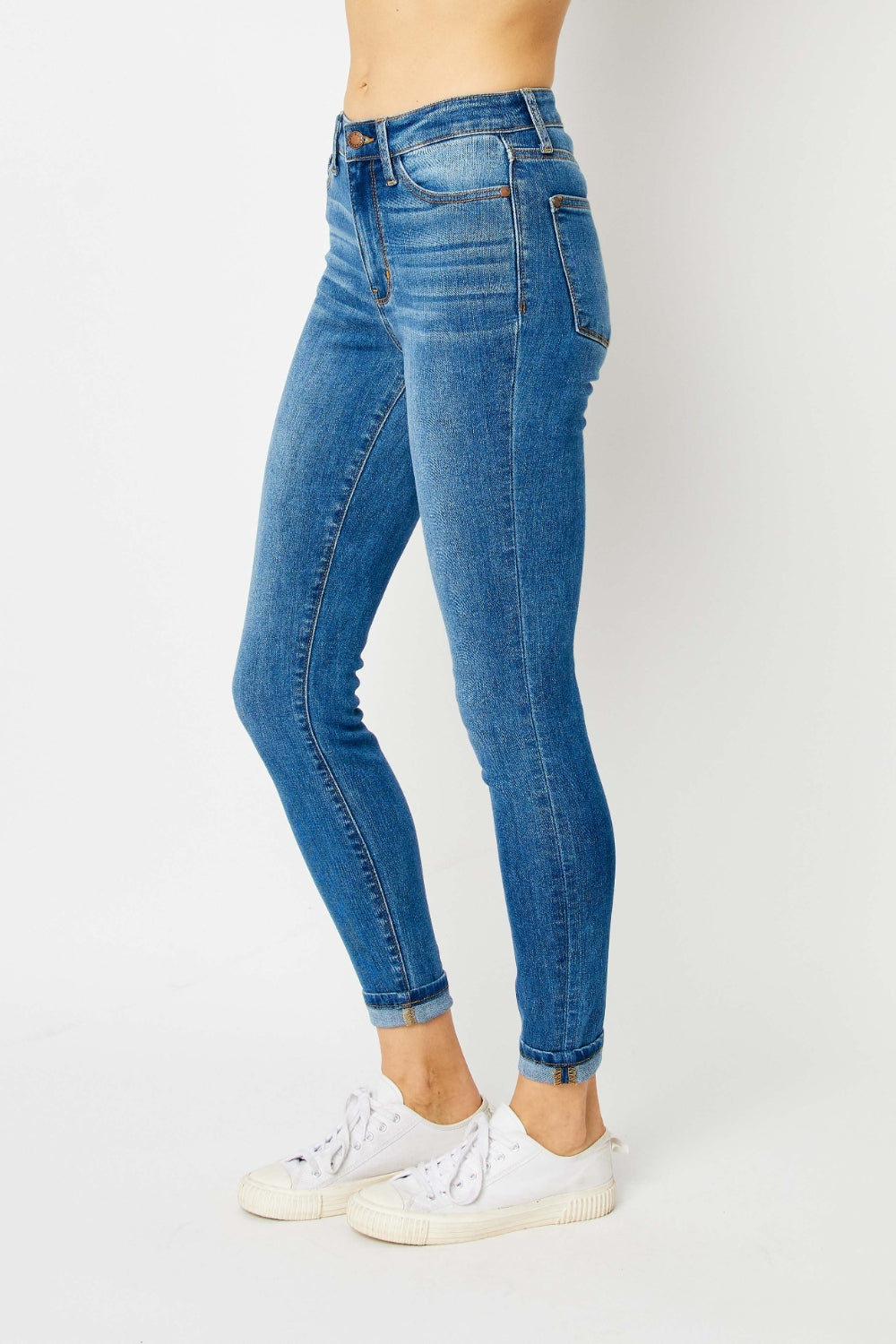 Hazel Blues® |  Judy Blue Cuffed Hem Skinny Jeans