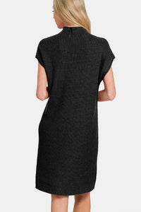 Hazel Blues® |  Zenana Mock Neck Short Sleeve Sweater Dress