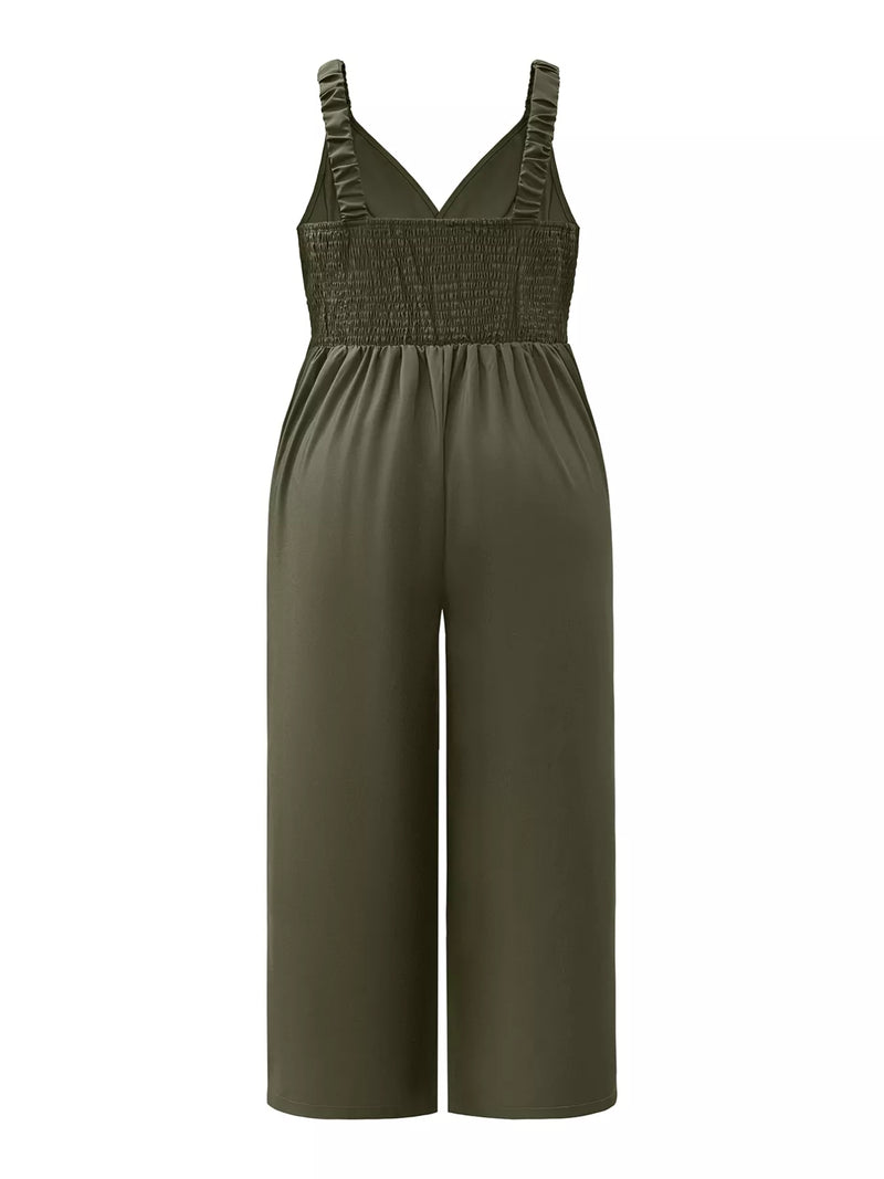 Hazel Blues® | Smocked Wide Leg Jumpsuit