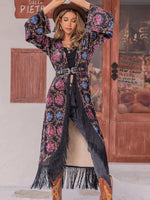 Hazel Blues® |  Fringe Open Front Long Sleeve Cardigan