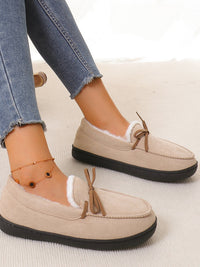 Hazel Blues® |  Bow Round Toe Flat Slip-Ons