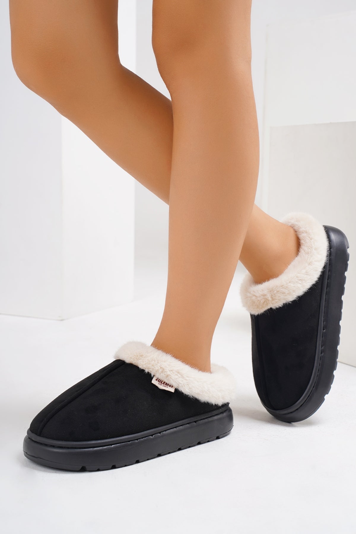 Hazel Blues® |  Furry Round Toe Platform Slippers