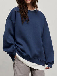 Hazel Blues® |  Round Neck Dropped Shoulder Long Sleeve Sweatshirt