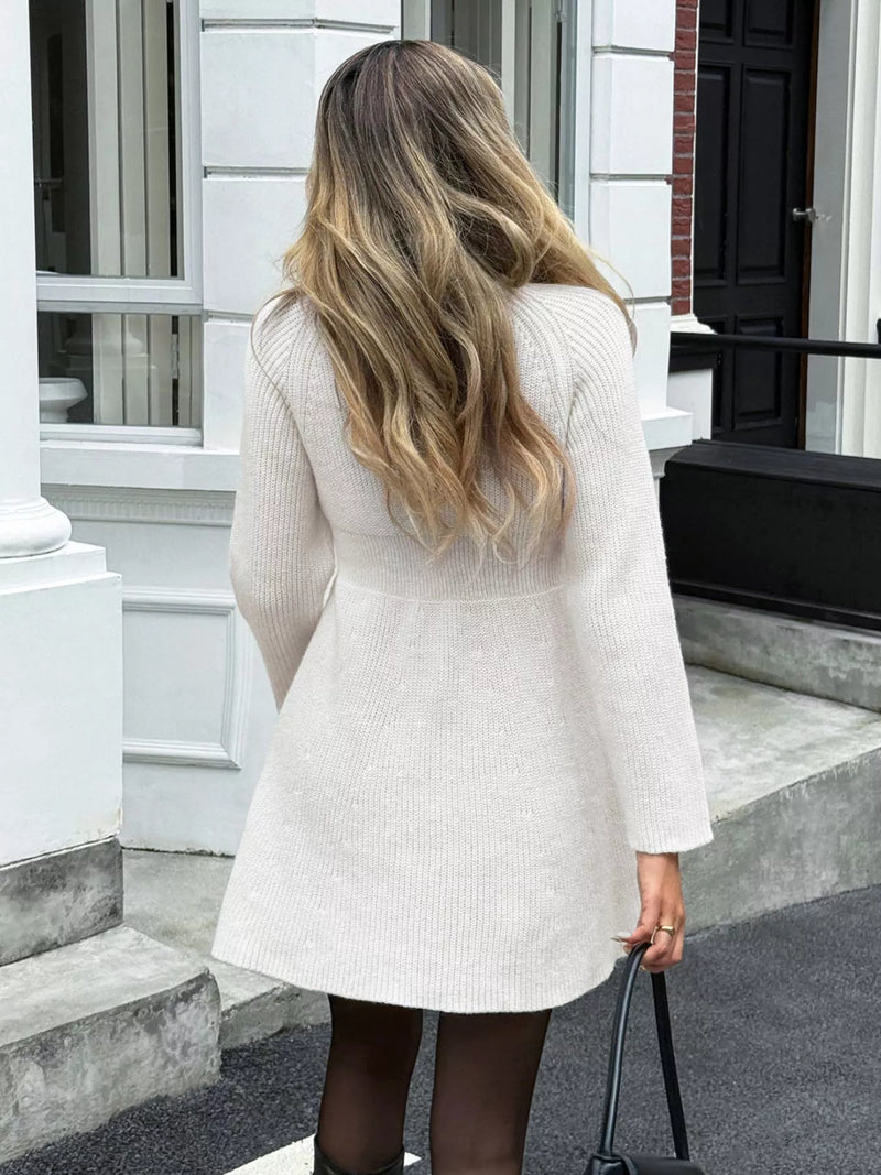 Button-Down Knitted Sweater Dress