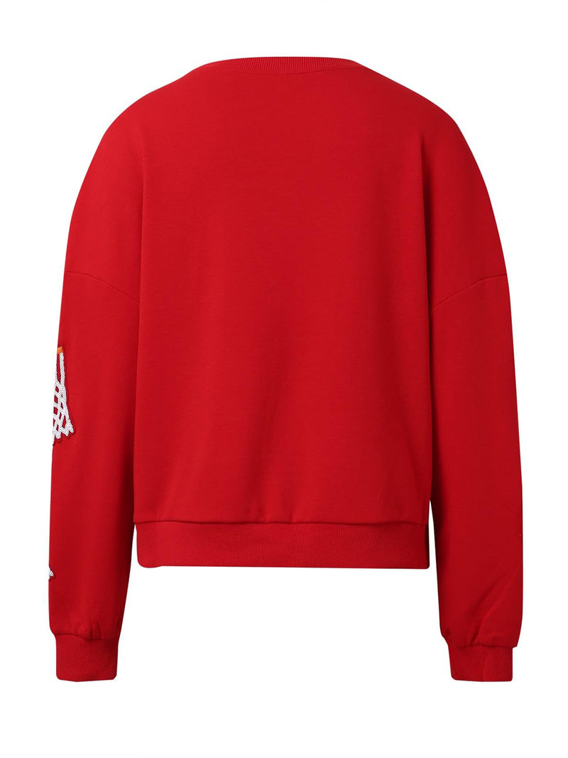 Hazel Blues® |  Basketball Round Neck Long Sleeve Sweatshirt