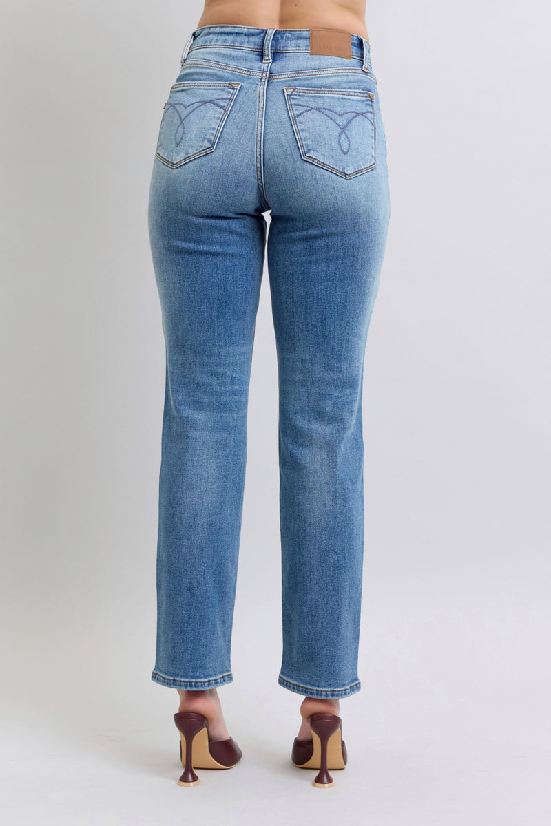 Hazel Blues® |  Judy Blue Run Vintage Wash Thermal Straight Jeans