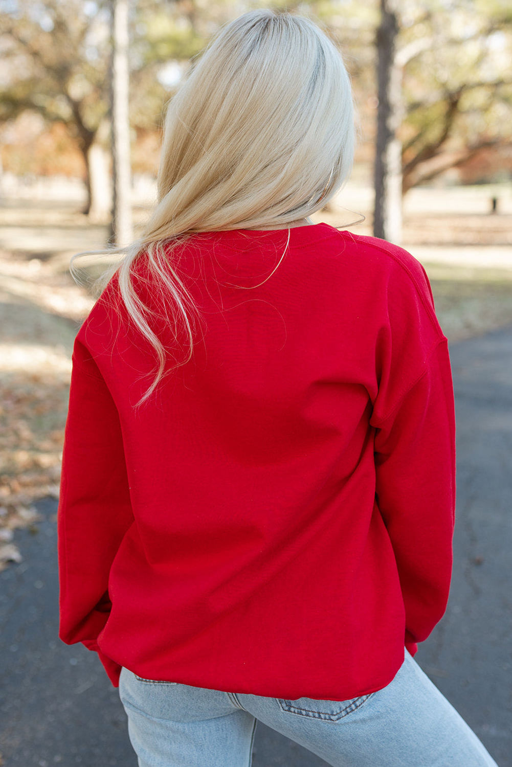 Merry Christmas Crewneck Drop Shoulder Loose Sweatshirt
