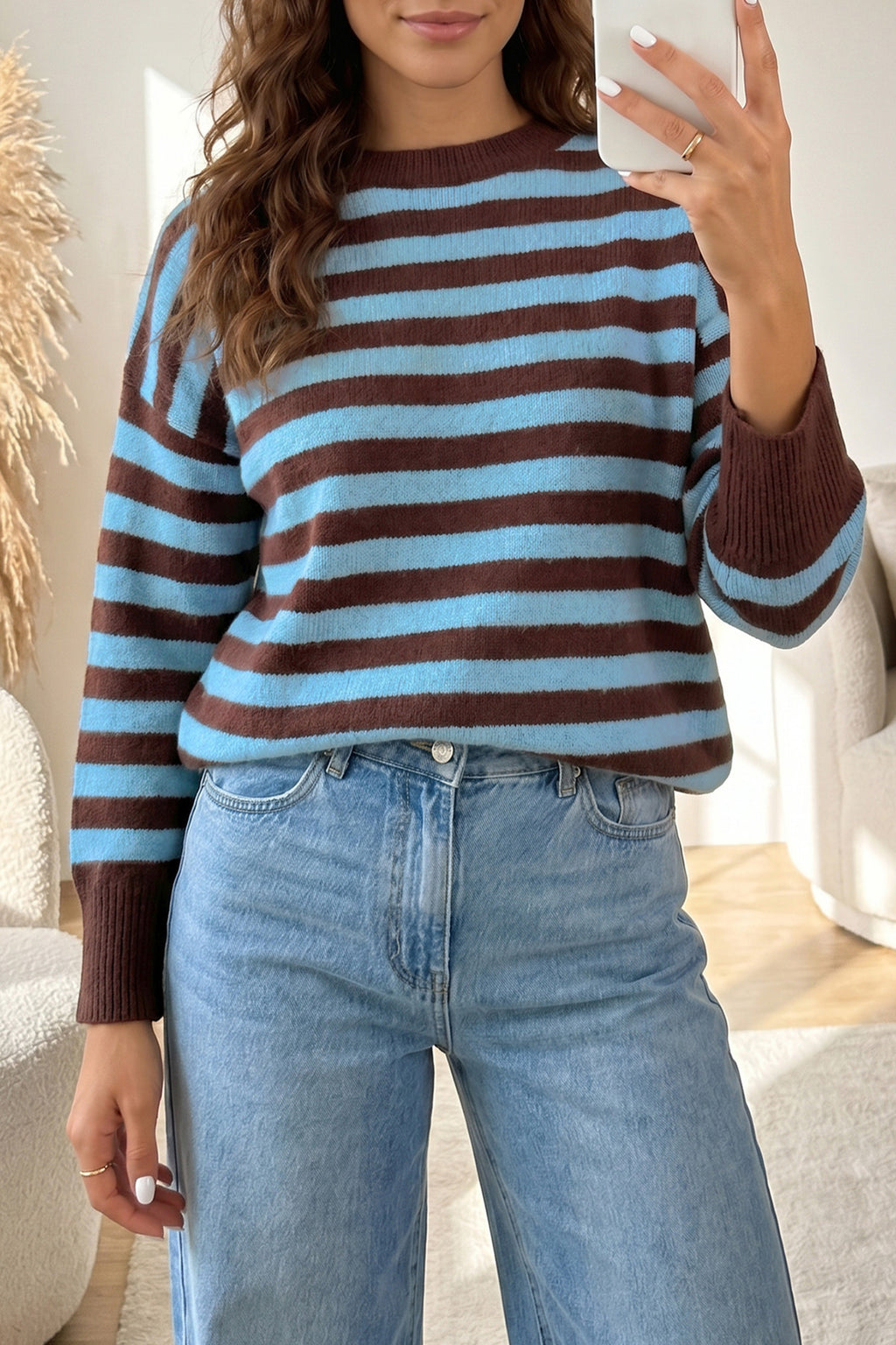 Maisie Rae Striped Color-Block Sweater