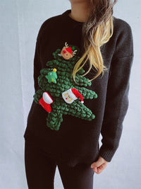 Hazel Blues® |  Christmas Tree Round Neck Long Sleeve Sweater