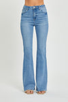 Hazel Blues® |  RISEN High Rise Raw Cut Hem Bootcut Jeans