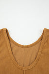Hazel Blues® |  Beige Corduroy Sleeveless Mini Dress With Patched Pockets