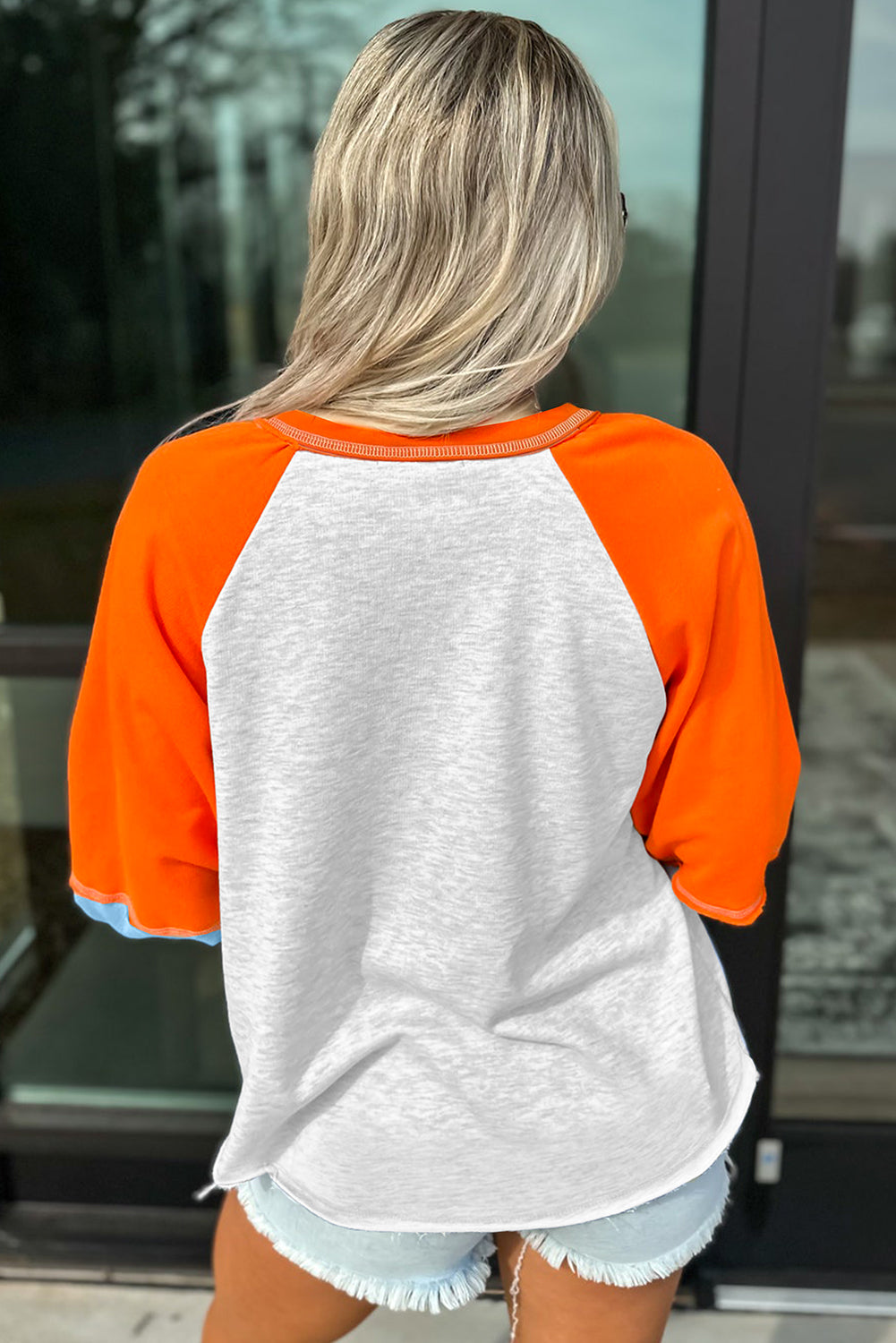 Pumpkin Patch Chenille Color-Block Top