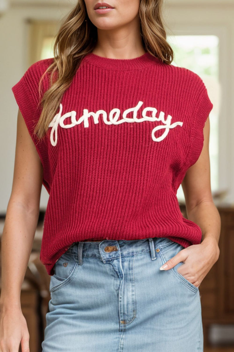 Hazel Blues® |  GAME DAY Round Neck Sweater Vest