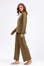 Hazel Blues® |  Basic Bae Rolled Round Neck Top and Pants Sweater Set