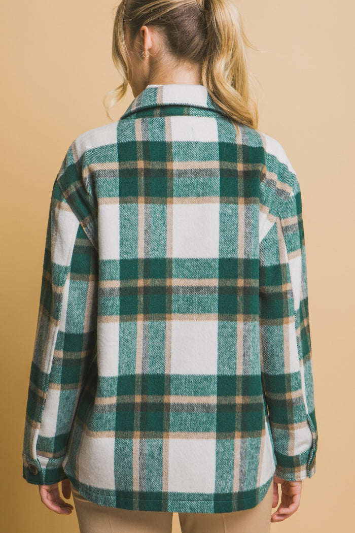 Hazel Blues® |  Love Tree Plaid Button Up Shacket