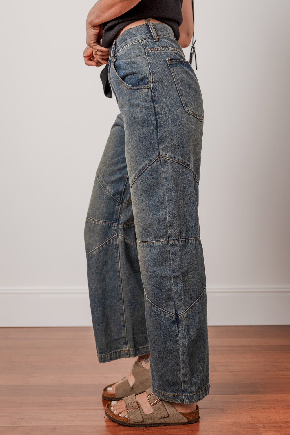 Adeline Skye Blue Barrel Straight Jeans